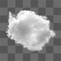 PNG white cumulus cloud sticker, transparent background