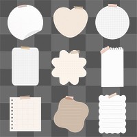 Sticky note png element set, feminine digital sticker packs