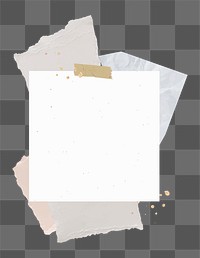 Digital note png paper note collage with ripped paper