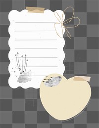 Goodnotes stickers png, heart shaped sticker note