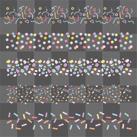 Confetti brush stroke png pastel pattern set