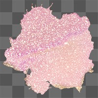 Aesthetic png glitter sticker, pink watercolor graphic