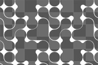 Abstract bauhaus png pattern, transparent background, white retro design