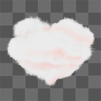 Heart cloud png sticker, cute illustration design, transparent background