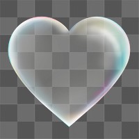 Bubble png sticker, cute heart illustration design, transparent background