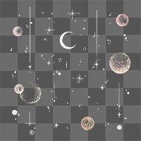 Cute celestial png clipart, night sky design, transparent background