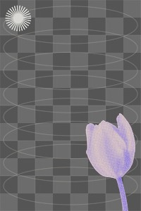 Halftone tulip png background sticker, retro flower on rotating wire wallpaper, abstract modern design remix