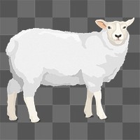 Sheep png illustration clipart, digital sticker, transparent background