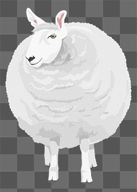 Sheep png wool, animal illustration clipart, digital sticker, transparent background