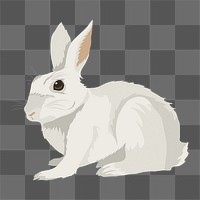 PNG white rabbit illustration sticker, transparent background