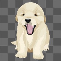 Golden retriever png puppy illustration, sticker in transparent background