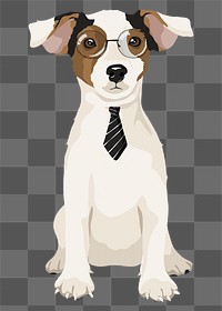 Smart puppy png sticker, Jack Russell Terrier baby dog, transparent background