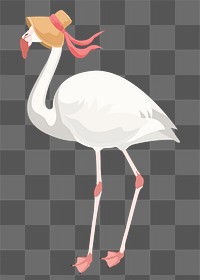 PNG flamingo lady sticker, feminine animal illustration, transparent background