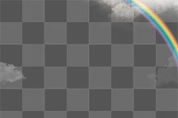 Rainbow png border overlay, transparent background