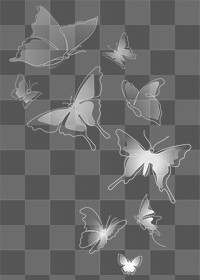 White butterflies png sticker, aesthetic  transparent background