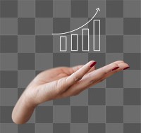 Business growth png sticker, hands, transparent background
