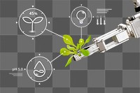 Weed elimination png sticker, hydroponic farming, transparent background