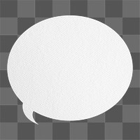 White paper craft textured speech bubble design element