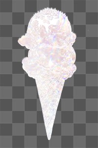 Silver holographic ice cream cone design element