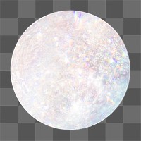 Silver holographic full moon design element