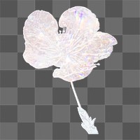 Silvery holographic cherry blossom flower design element