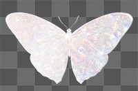 Silvery holographic butterfly design element