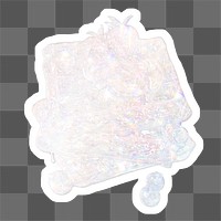 Silvery holographic sweet waffles sticker with a white border