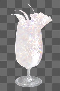 Silvery holographic pi&ntilde;a colada design element
