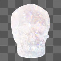 Silvery holographic skull design element