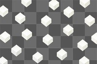 3D white paper craft cubic patterned background design element