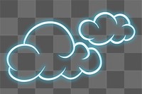 Blue neon clouds sticker overlay design resource 