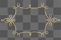 Gold filigree frame border png