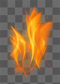 Png retro orange fire flame graphic