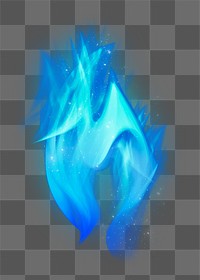 Png retro blue fire flame graphic