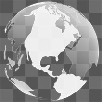 Globe in white color png for business presentation