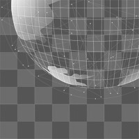 White globe digital grid png technology corporate background