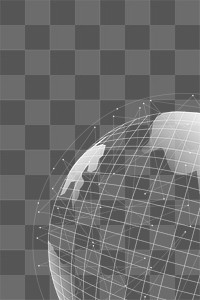 White globe digital grid png transparent technology corporate background