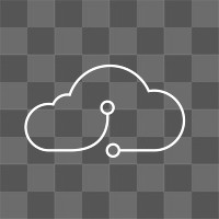 Minimal cloud system logo png design element