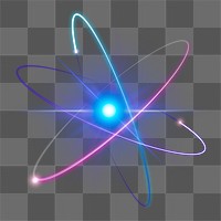 Atom science biotechnology purple png neon graphic