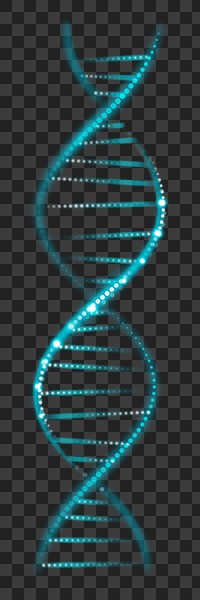 DNA genetic biotechnology science png blue neon graphic