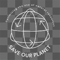 Global environmental logo png with save our planet text