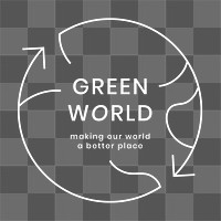 Global environmental logo png with green world text