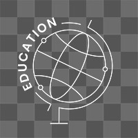 Geography education logo png with globe science graphic