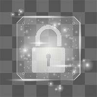 Lock png cyber security technology in white tone