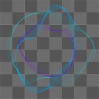 Virtual assistant technology png irregular circle shape in blue