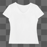 PNG simple white v neck t-shirt mockup