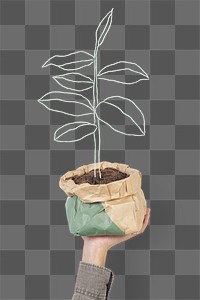 Sustainable plant png illustration remix