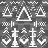 Tribal pattern png, transparent background, white design