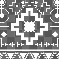 Ethnic png pattern, transparent background, geometric white design