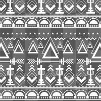 Tribal Aztec png pattern, transparent background, white design